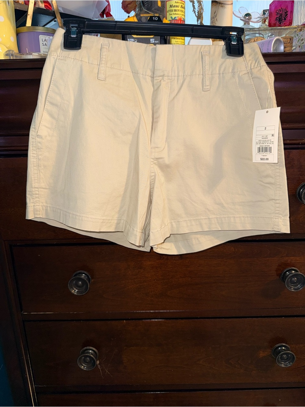NWT A New Day Cream Stretch Chino Shorts Size 2